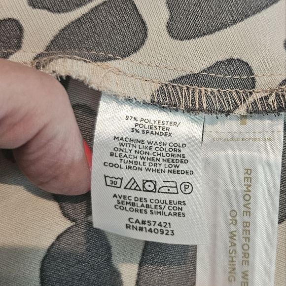 LOFT Black and Cream Leopard Print A-Line Dress - Picture 9 of 10